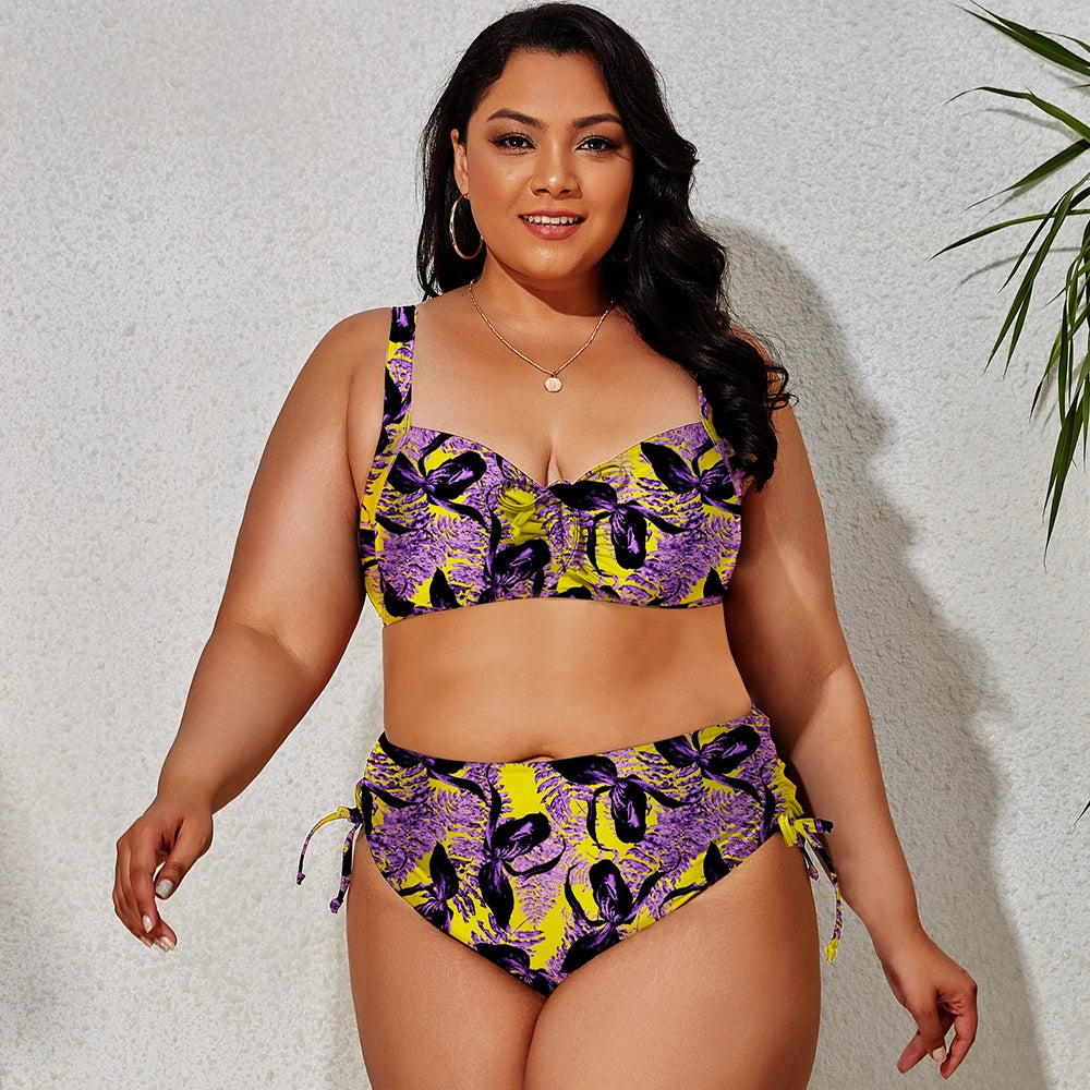 2023 Push Up Bikinis Set Women Swimwear Plus Size High Waist Swimsuit Larges Big Plussize Swimming Suits Bathing Beachwear New