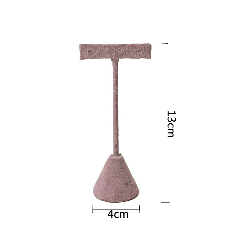 T-shaped Earring Display Stand Velvet PU Leather Jewerly Display Rack Earring Stud Accessories Display Storage Props 3Pcs/lot