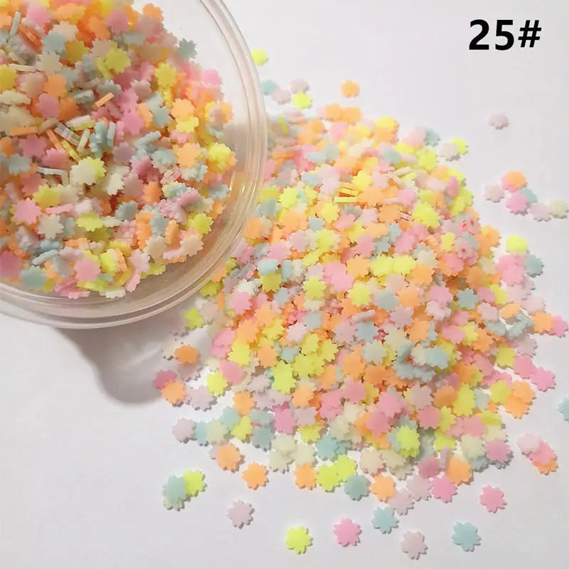 100g DIY Polymer Clay Fake Candy Sweets Sugar Sprinkle Decorations for Fake Cake Dessert Simulation Food Dollhouse Gifts