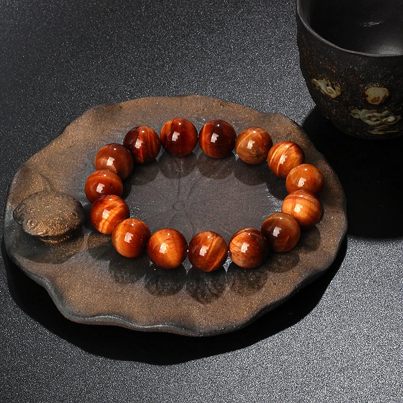 Lightning Orange Tiger Eye Bracelets Men 4-14mm Original Natural Energy Stone Round Beads Bracelets for Women Jewelry Pulseras