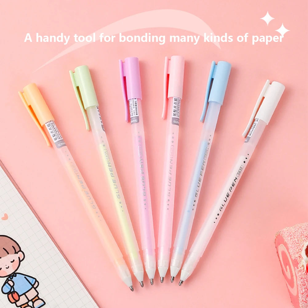 1pc Candy Color Glue Pens 20s Fast Dry Macaron Creative Student Stationery Dispensing ручки Hand Account DIY Material Supplies