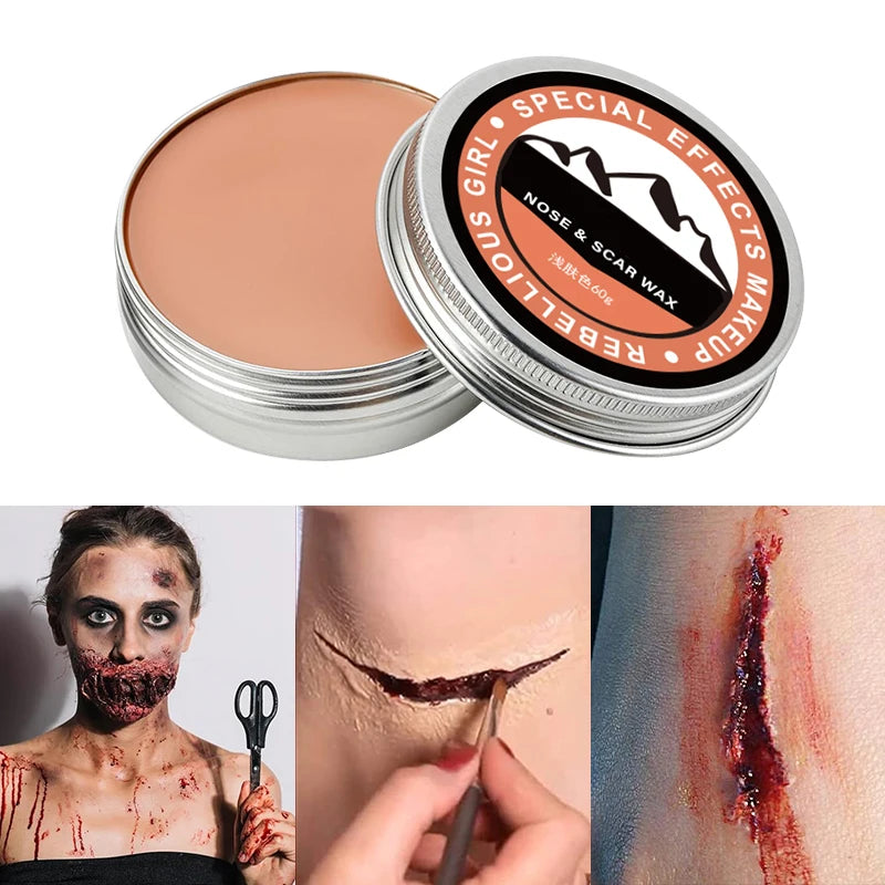 60g Scar Wax for Special Effects Makeup,Realistic Fake Scars & Wounds,Easy to Shape & Blend,SFX Cosplay Halloween & Theater