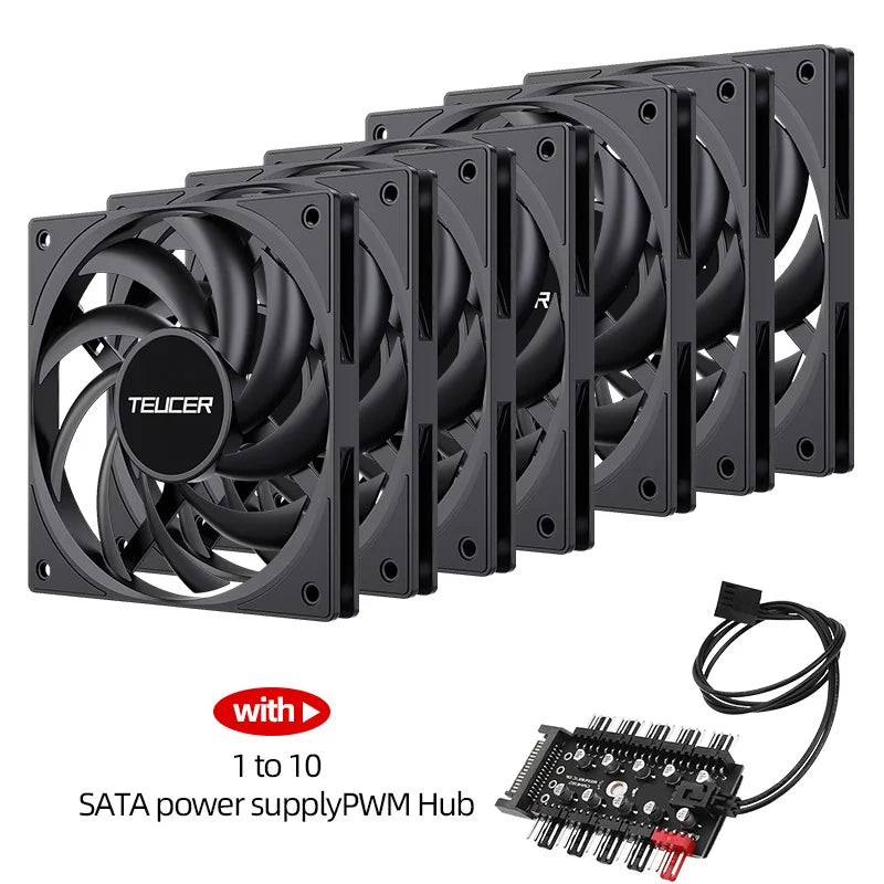 Teucer UT-12015 Ultrathin 15mm Thinckness 12cm Chassis Fan 12V/4Pin PWM FBD Bearing PC Case Cooling Ventilator 1-10pcs with Hub