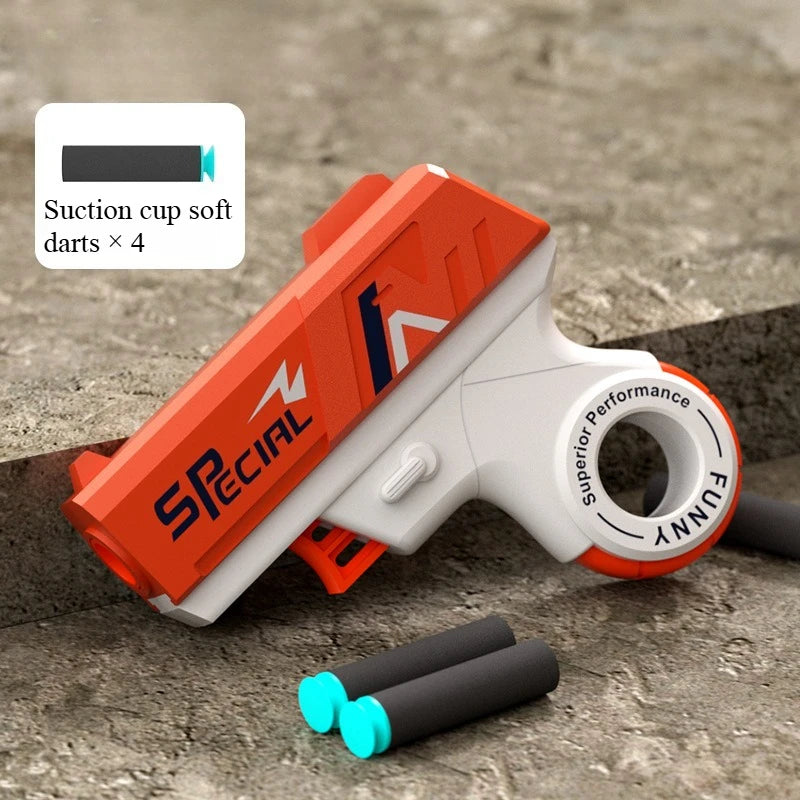 Mini Soft Bullet Toy Gun Rotary Fidget Design Foldable Foam Dart Launcher for Boys Shooting Toy Fun Christmas Gift for Kids