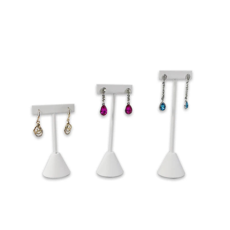 T-shaped Earring Display Stand Velvet PU Leather Jewerly Display Rack Earring Stud Accessories Display Storage Props 3Pcs/lot