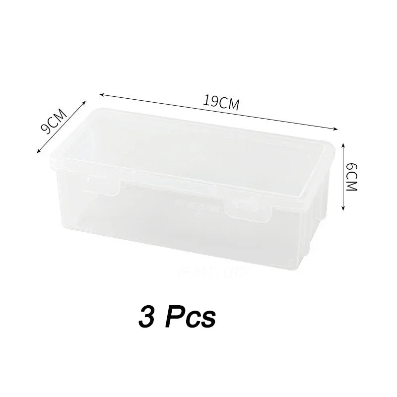 1/3Pc Clear Pencil Box Large Capacity Plastic Organizer Storage Boxes Bulk Stackable Design Portable Office Supplies For School