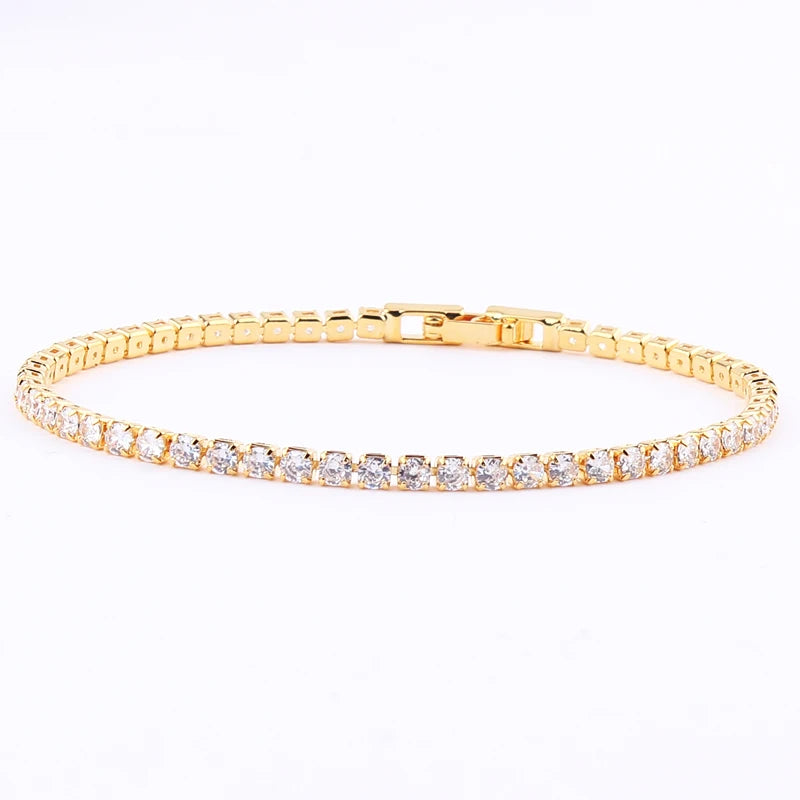 2022 New Rainbow Crystal Tennis Bracelets For Women Bracelet Set 18K Gold Silver Colorful Zirconia Femme Bridal Wedding Jewelry