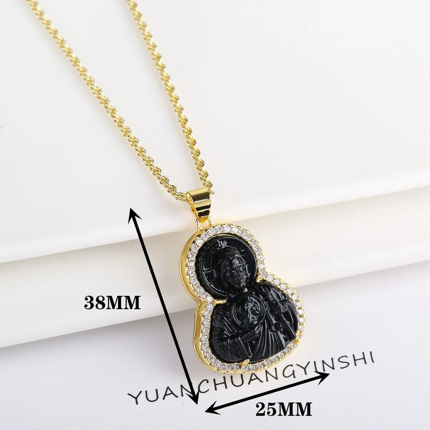 High Quality 4 Color Stone Classic Zirconia St. Jude Judas Pendant Fashion for Man Woman Religious Jewelry Party Birthday Gift