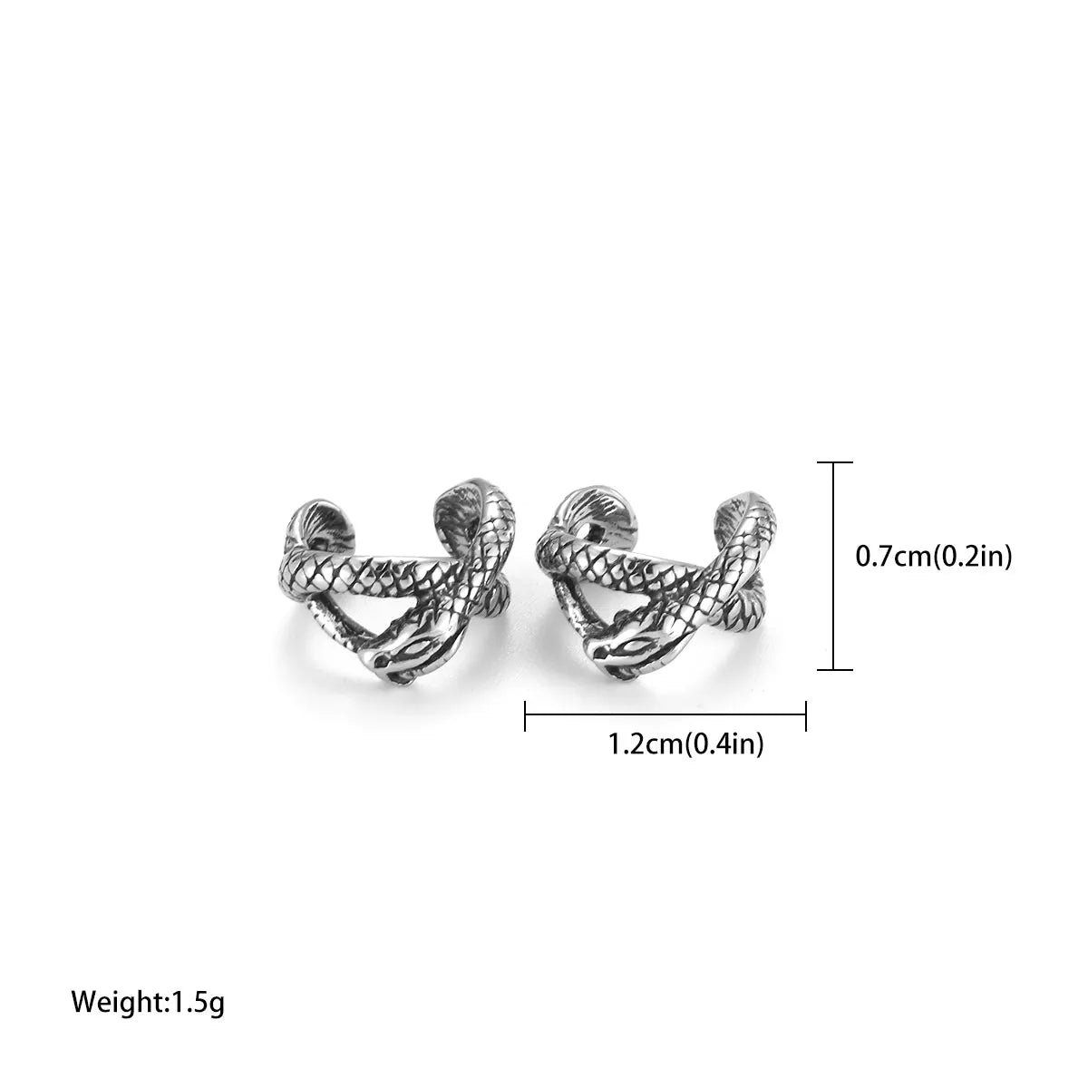 Stainless Steel Snake Winding Clip Earring Jewelry for Women Punk Hip Hop No Piercing Ear Cuff Jewelry Wedding Party Earring
