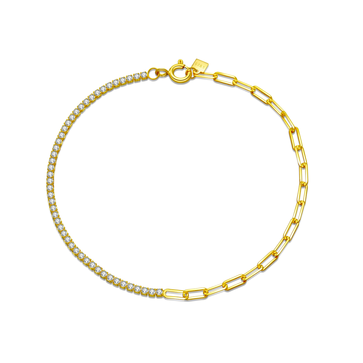 VEWANT 925 Sterling Silver Rainbow Colorful Zircon CZ Chain Bracelet Women Fine Jewelry Rock Punk Wedding Anniversary Gift