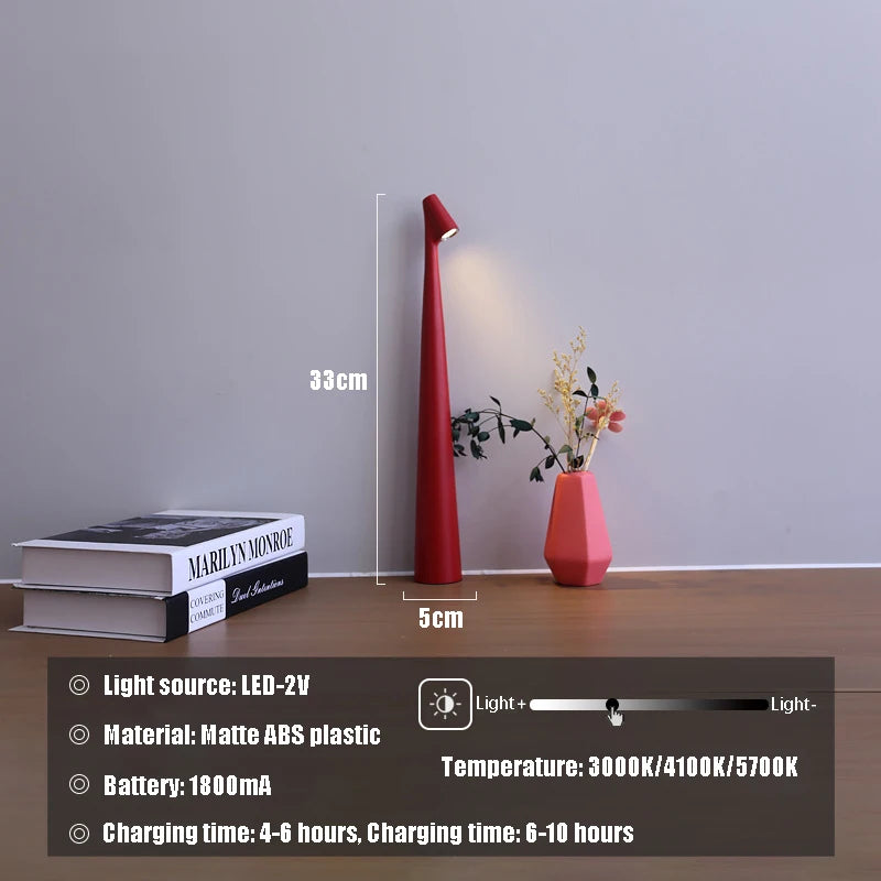 Table Lamp Wireless Rechargeable Desk Lamp Creative Living Room Study Lamp Top Touch Dimming Atmosphere Desktop Decoration Light