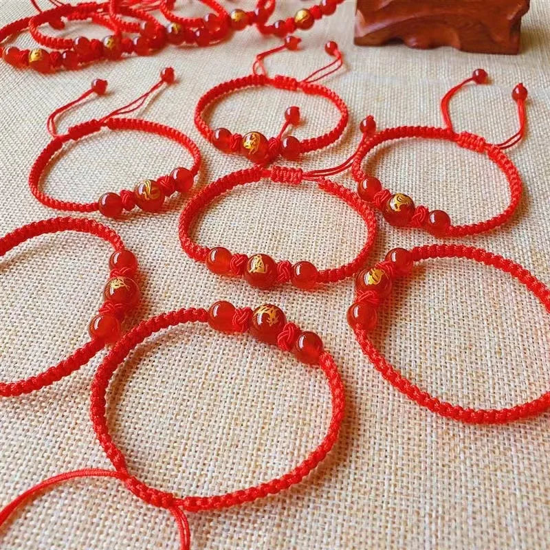 Good Luck 12 Constellation Zodiac Sign Braided Animal Couples Bracelet for Men Women Red Rope Bracelet New Year Jewelry Gift