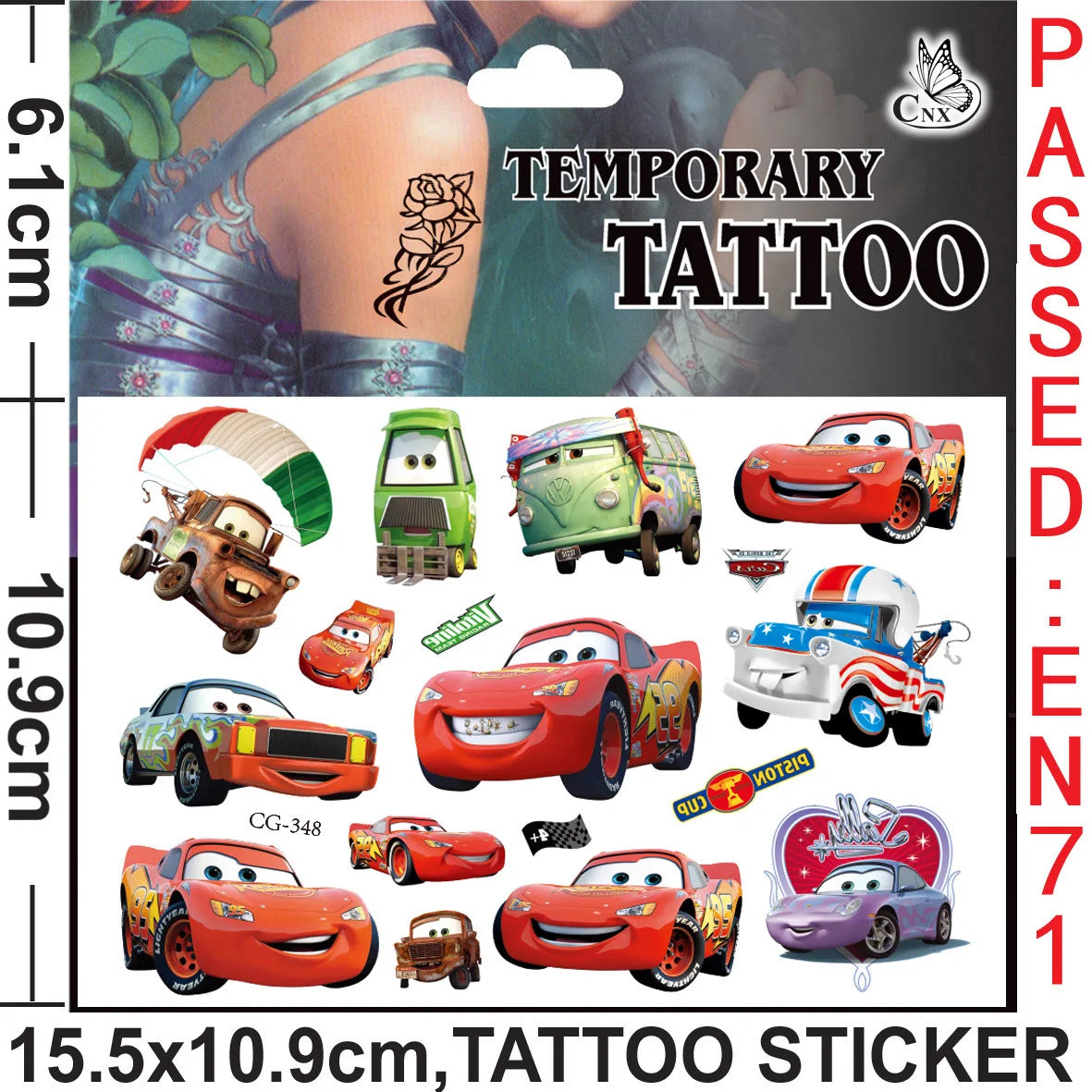 Pixar Cars Tattoo Stickers Waterproof Cute Sticker Anime Birthday Party Supplies Decoration for Kids Reward Toy Christmas Gift