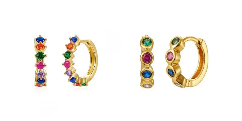 Colorful Crystal Earrings 925 Sterling Silver Ear Needle Stud Earrings for Women Cross Dangle Earrings Party Wedding Jewelry