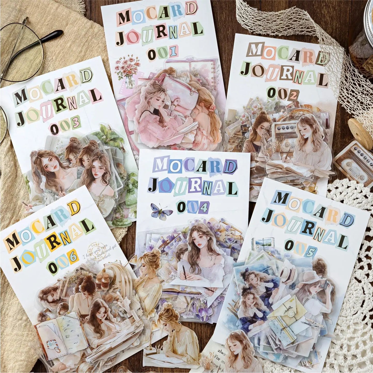 40pcs/lot Kawaii Stationery Stickers The Handbook of Women DIY Junk Journal Paper stickers Planner Decorative Mobile stickers