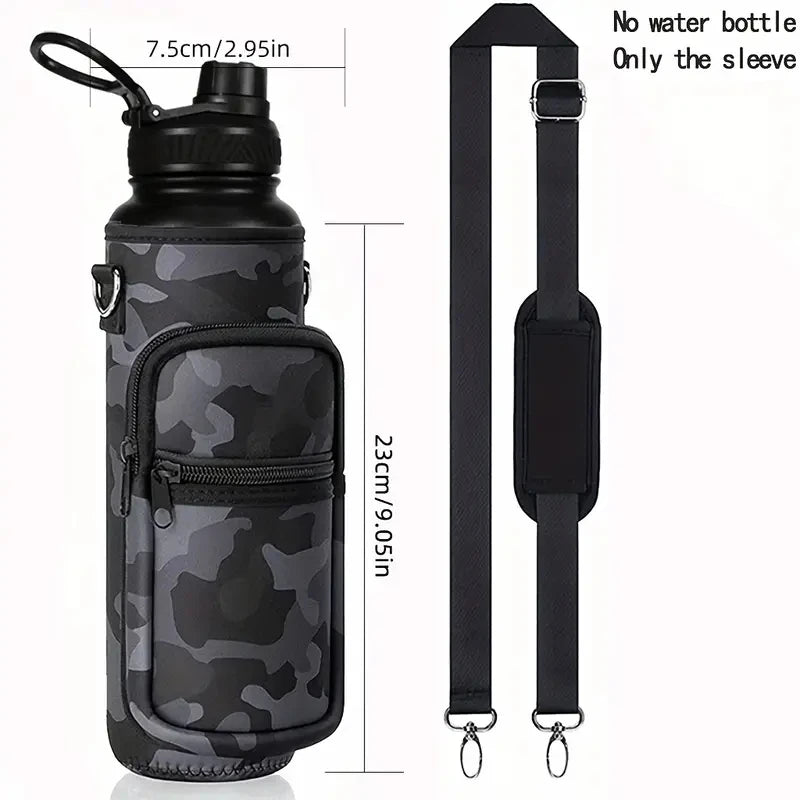 Water Bottle Covers Neoprene Handheld Crossbody Shoulder Water Kettle Carrier Holder Bag With Straps Outdoor Drinkware Accessory