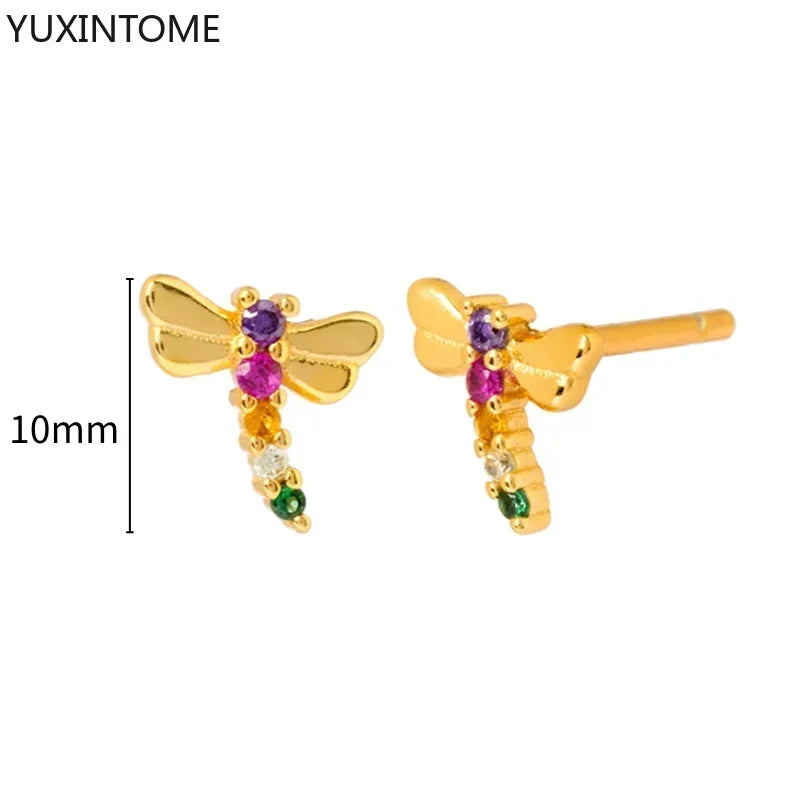 Colorful Crystal Earrings 925 Sterling Silver Ear Needle Stud Earrings for Women Cross Dangle Earrings Party Wedding Jewelry