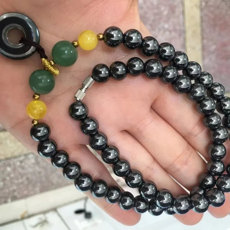 Terahertz energy stone bracelet necklace with red and green agate safety buckle design simple public