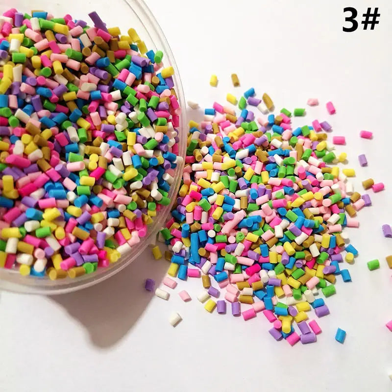 100g DIY Polymer Clay Fake Candy Sweets Sugar Sprinkle Decorations for Fake Cake Dessert Simulation Food Dollhouse Gifts