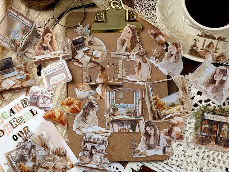 40pcs/lot Kawaii Stationery Stickers The Handbook of Women DIY Junk Journal Paper stickers Planner Decorative Mobile stickers