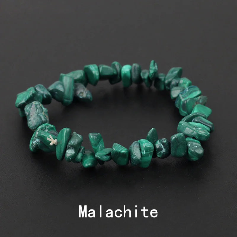 Natural Crystal Gemstone Irregular Energy Stone Bracelet Beads Chips Jewelry Amethys Aquamarine Rose Quartz Bracelets for Women