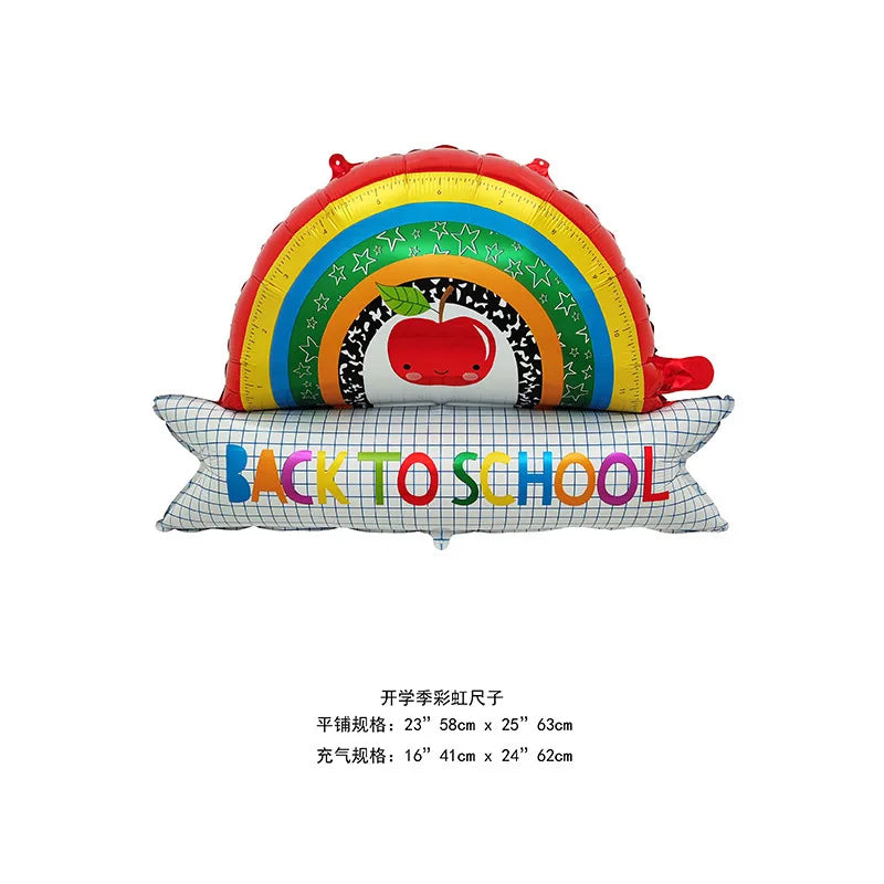 Back To School Student Stationery Bus Schoolbag Rubber Pencil Foil Balloon Babyshower Decoration Child Birthday Party Globos