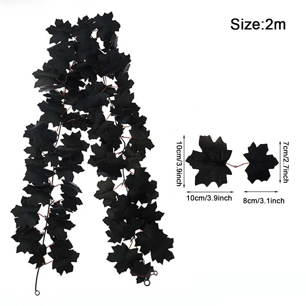 Thanksgiving Decorations Fall Maple Vine Garland Artificial Autumn Fall Foliage Garland Wedding Fireplace Decor Halloween Party