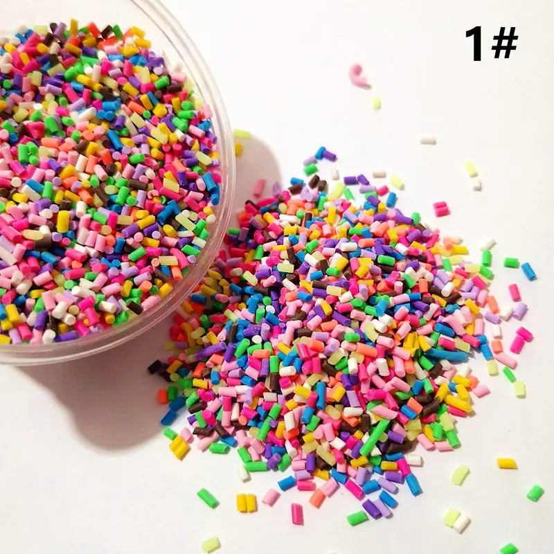 100g DIY Polymer Clay Fake Candy Sweets Sugar Sprinkle Decorations for Fake Cake Dessert Simulation Food Dollhouse Gifts