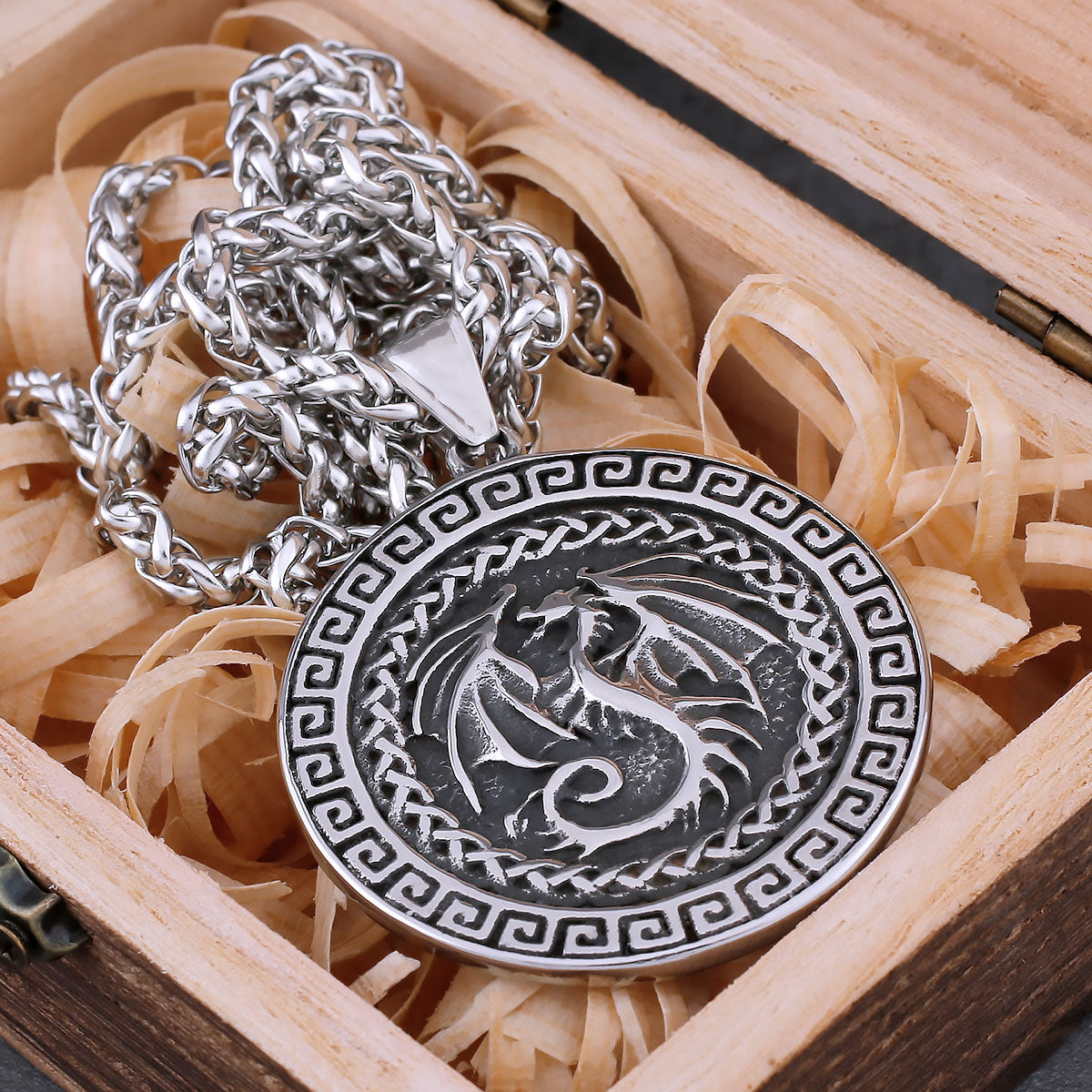 Vintage Viking Dragon Celtic Knot Necklace Stainless Steel Men's Nordic Odin Amulet Pendant Necklace Fashion Jewelry As A Gift
