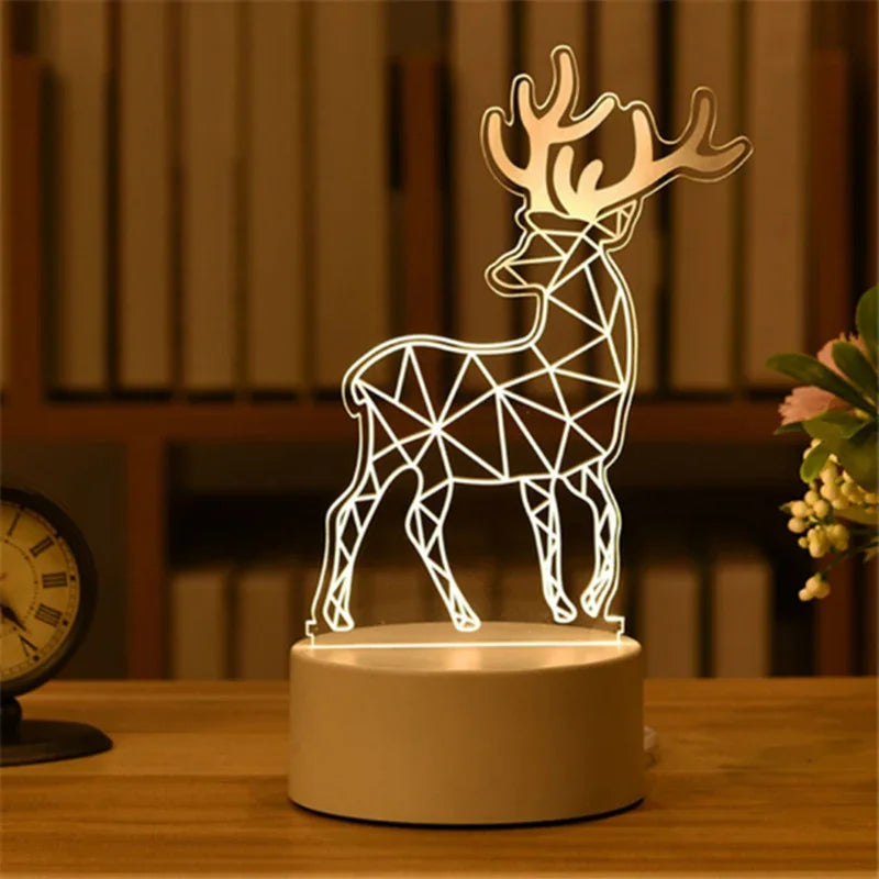 3D Visual Illusion Night Light Visual Creative LED Desk Lamp Changes USB Powered Gift for Kids