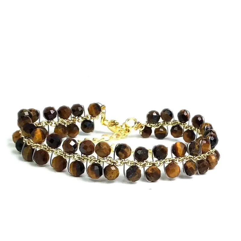 natural multifaceted 3-4mm stone Tourmaline garnet crystal quartz bracelet Women Jewelry Party /Wedding Luxury Gift Set Handwork