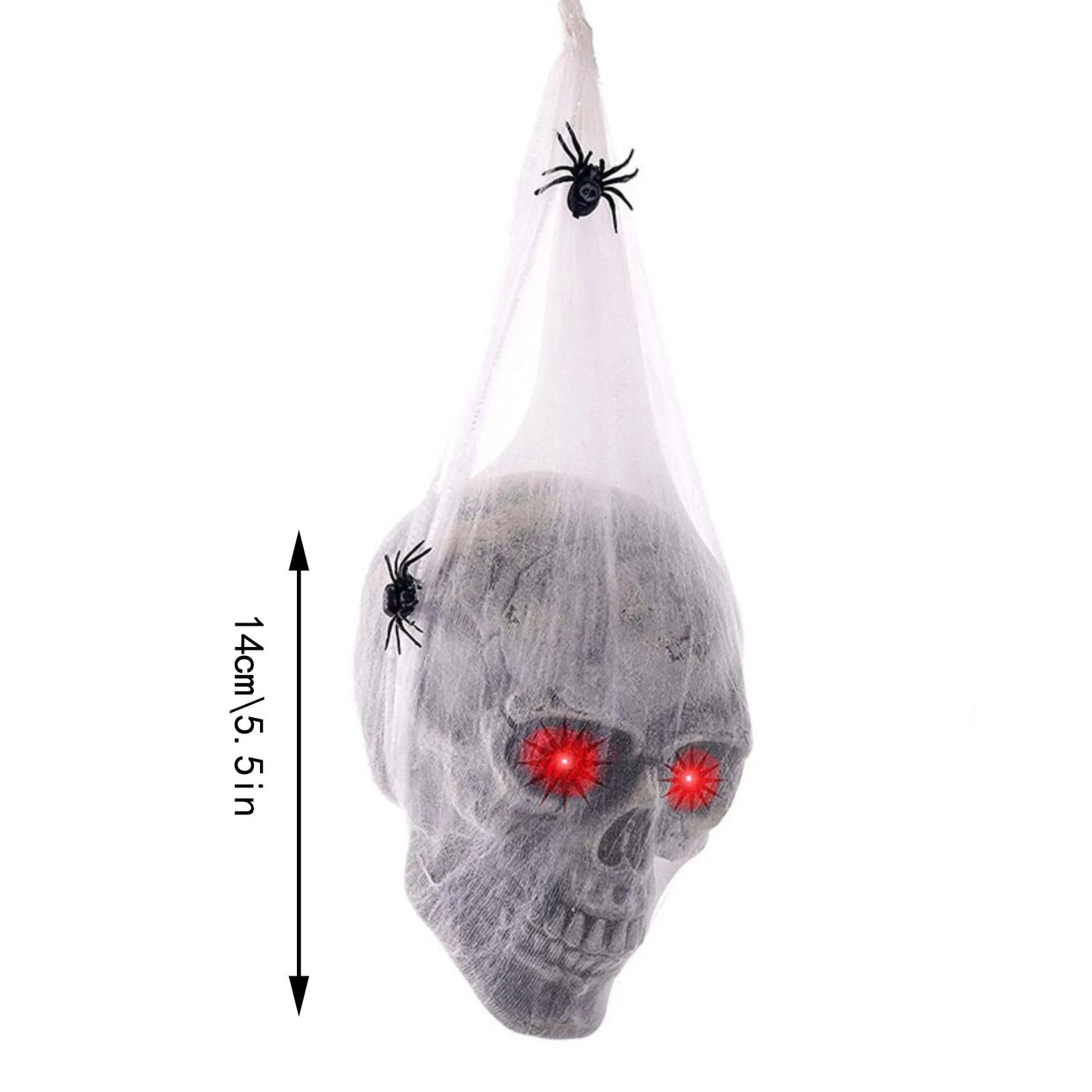 Halloween Horror Glowing Voice Control Spider Cotton Skull Ghost House Secret Room Courtyard Decoration Decor Prop