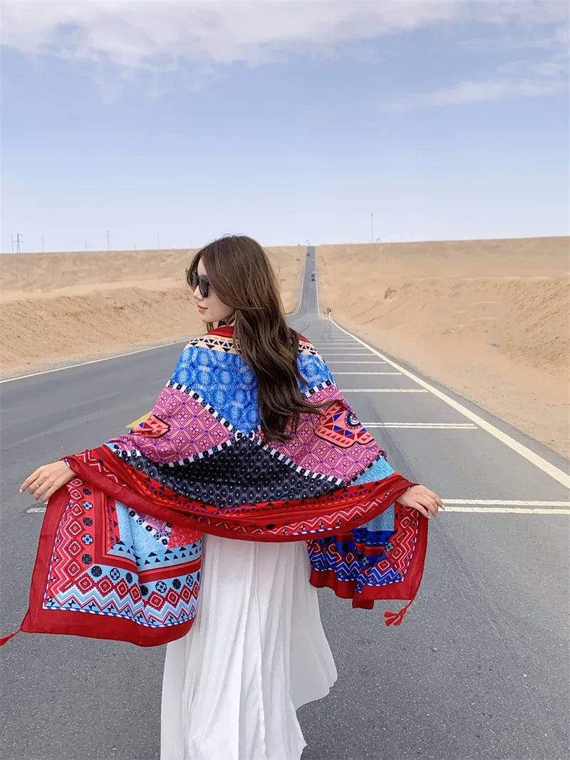 Travel Beach Sunscreen Scarves for Women Bikini Large Sarong Wrap Scarf Brazilian Swimsuit Bathing Cover-ups 17 Styles 90x180cm