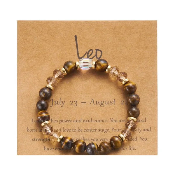 Fashion 12 Zodiac Crystal Beaded Bracelet Aries Taurus Gemini Cancer Leo Virgo Libra Scorpio Aquarius Pisces Women Jewelry Gift