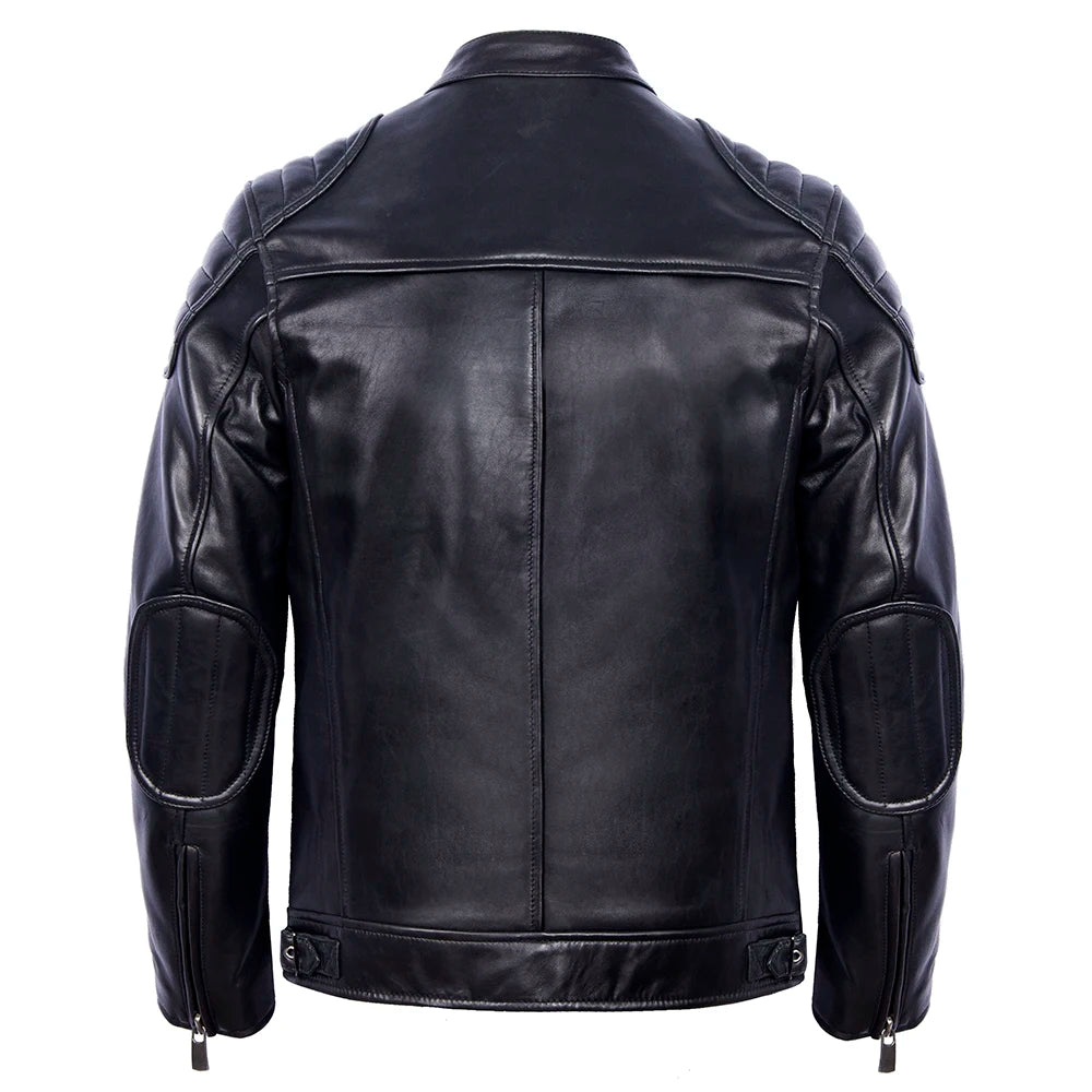 Vintage Red Brown Men Leather Jacket 100% Cowhide Jackets Slim Fit Soft Skin Coat Autumn Jaqueta Masculina De Couro