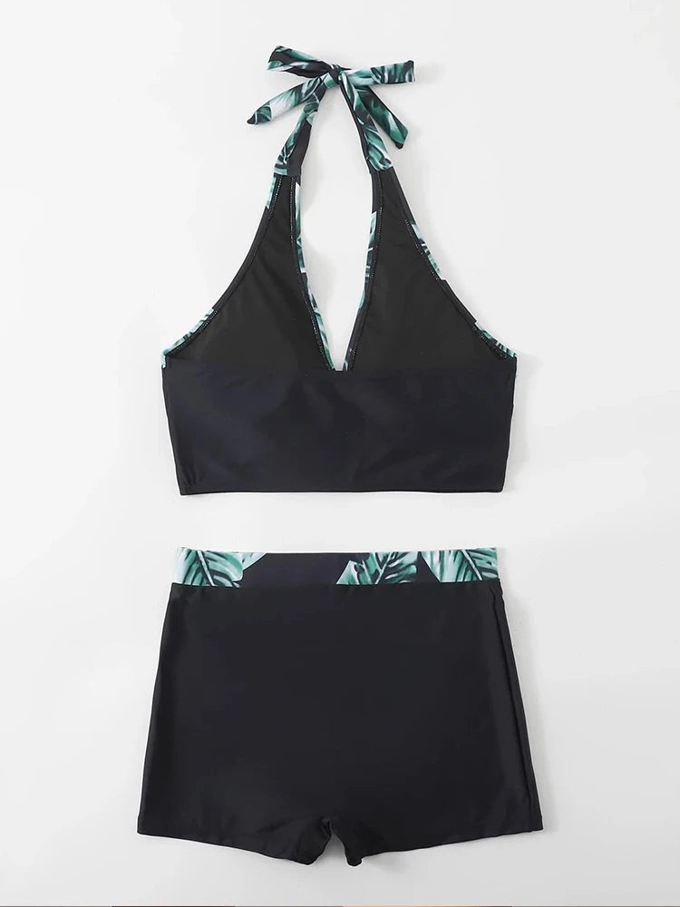 Swimwear Women Leaf Print Swimsuit Bikini 2023 New Sexy Push Up Bikinis Set Bathing Suit Summer Beach Wear Swim Suits Two Pieces