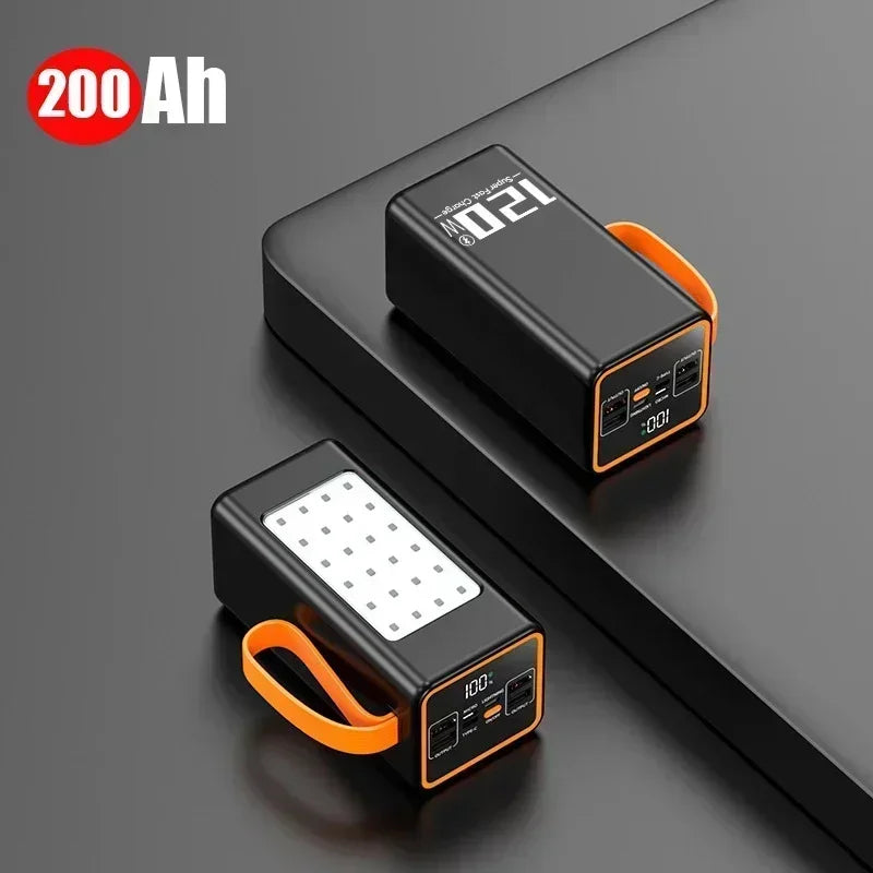 200000mAh Two-way Fast Charging 120W Portable Charger Power Bank Fast Charging External Tito C for xiaomi iPhone W/LED Light