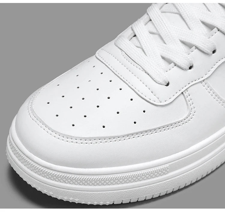 White Casual Sneakers for Men Leather Shoes Fashion Male Mens Tenis Autumn Platform Breathable Flat Man Running Sport Shoes 2024