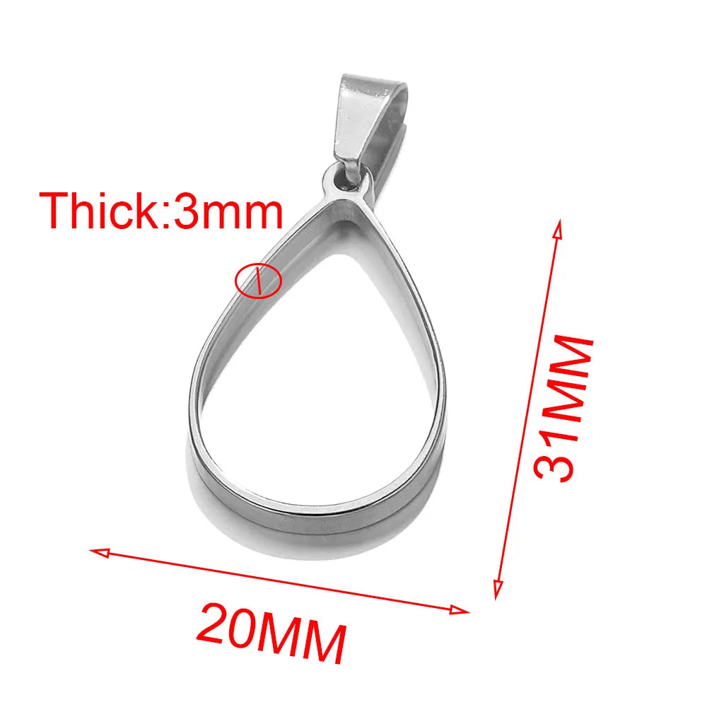 5pcs Stainless Steel Heart Square Silicone Mold Charm Frame Bezel Pendant Base Diy UV Resin Cameo Blanks Earrings Jewelry Making