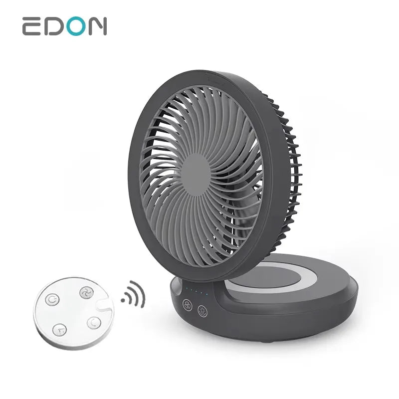Portable Rechargeable Pedestal Cooling Light Folding Stand Desk Fan High Speed Electric Fan With Remote Control