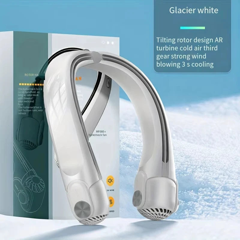 Portable Neck Hanging Fan With Usb Charging Adjustable Bladeless Turbofan Bladeless Student Dormitory Home Outdoor Cooling