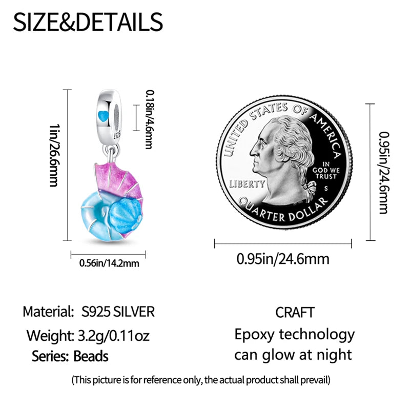 New 100% 925 Sterling Silver Ocean Luminous Sea Turtle Dolphin Octopus Charms Beads Fit Qikaola Original Bracelets DIY Jewelry