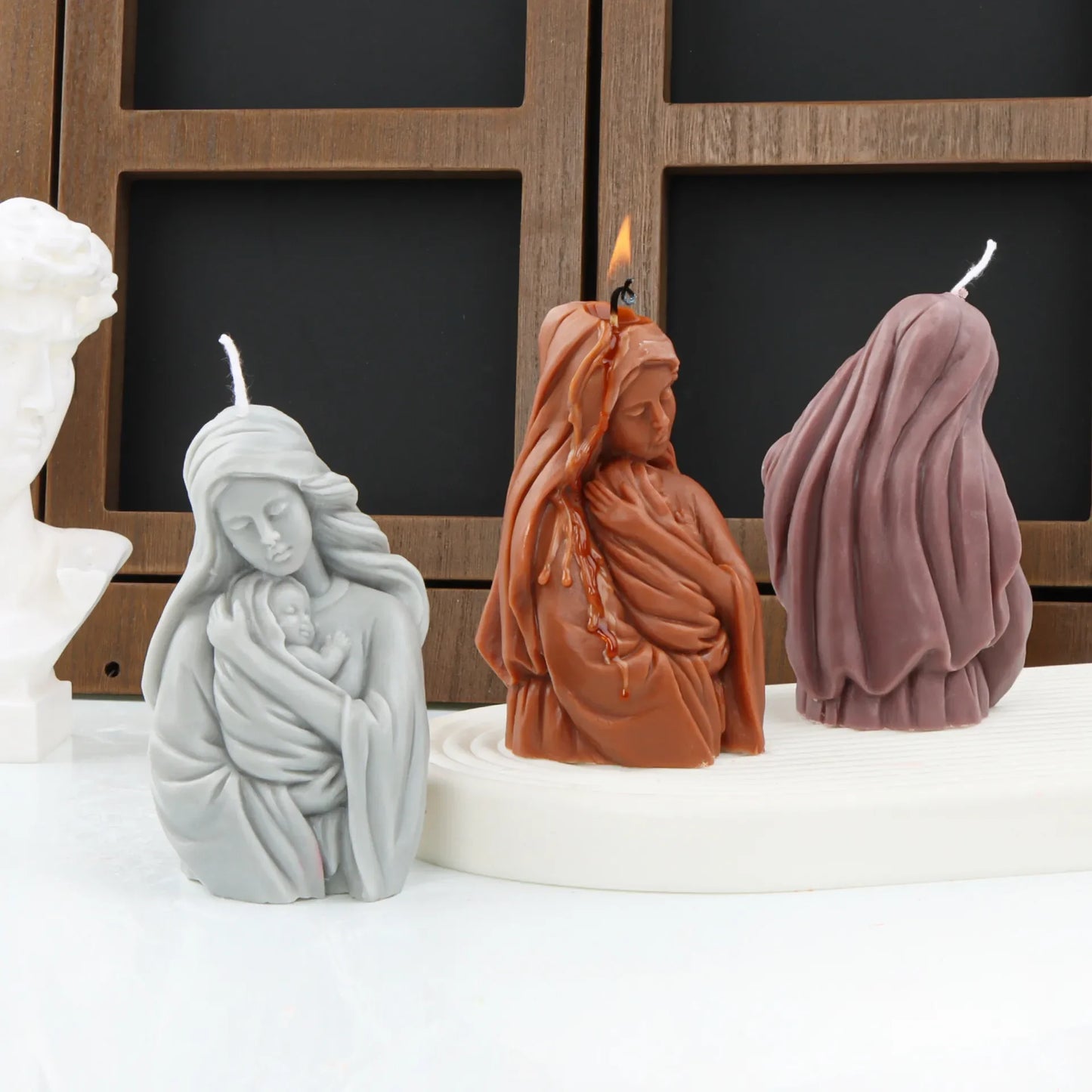 2D/3D Jesus Cross Statue Silicone Mold Jesus Kobe Candle Silicone Mold Candle Mould Greek Mythology resin mold gypsum mould