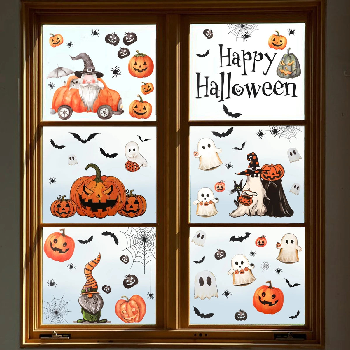 Halloween Window Sticker Halloween Theme Party Home Window Decoration Pumpkin Bat Window Stickers Trick or Treat Party Supplies