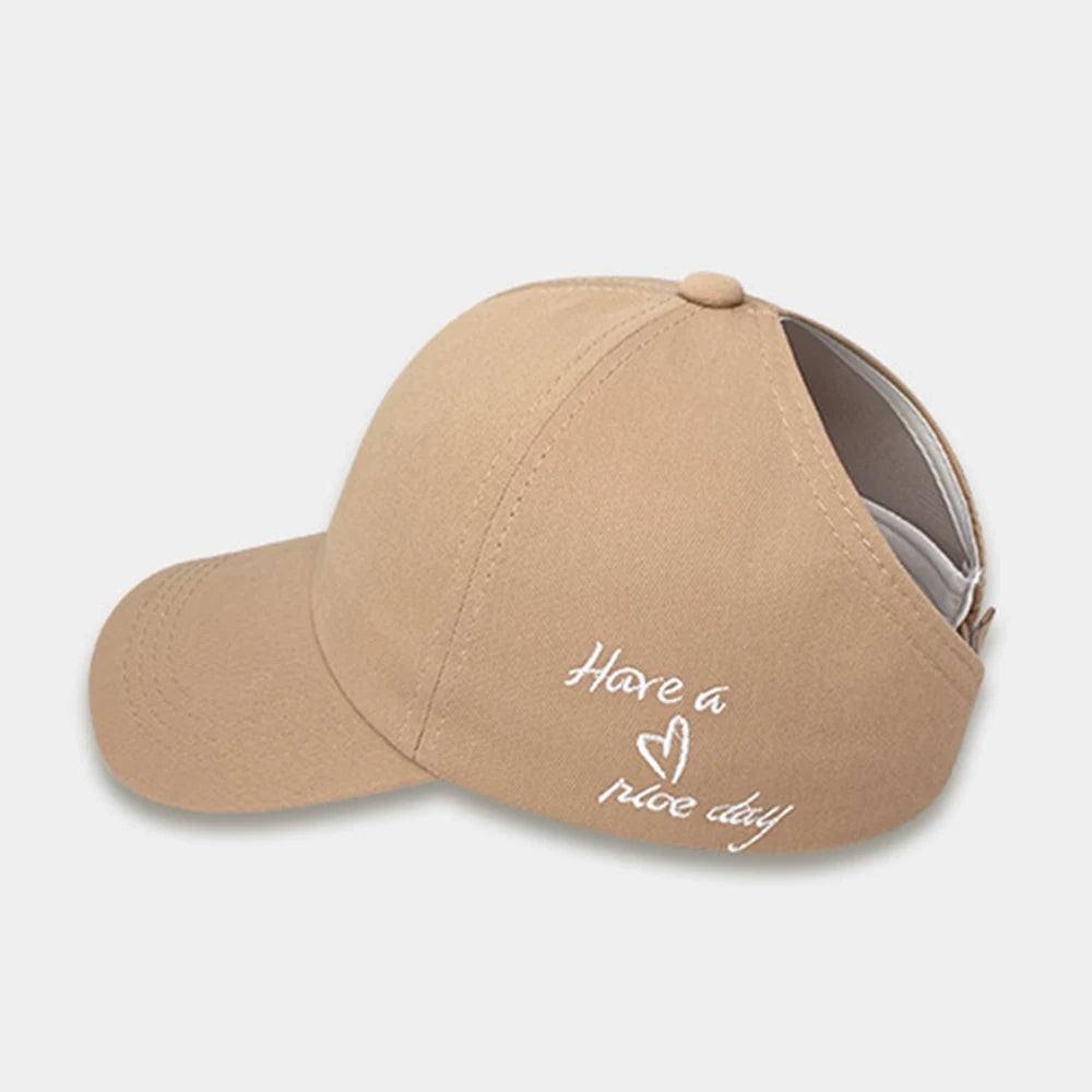 Y2K Sweet Bright Pink Rose Red Women Summer Hat Sun Cap Adjustable High Ponytail Baseball Caps Sun Protection Visor Hat Golf Cap