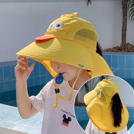 DANKEYISI Kids Bucket Hat Summer Sun Protection Large Brimmed Fisherman Hat Beach Animal Hat for Boys Girls Anti UV