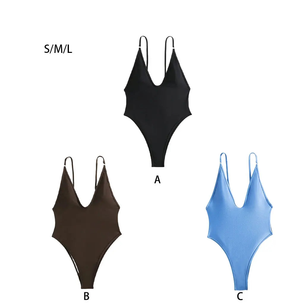 2024 New Sleeveless Bodysuit Rompers Fashionable And Comfortable Fashionable And Sexy Sexy Deep V Swimsuit