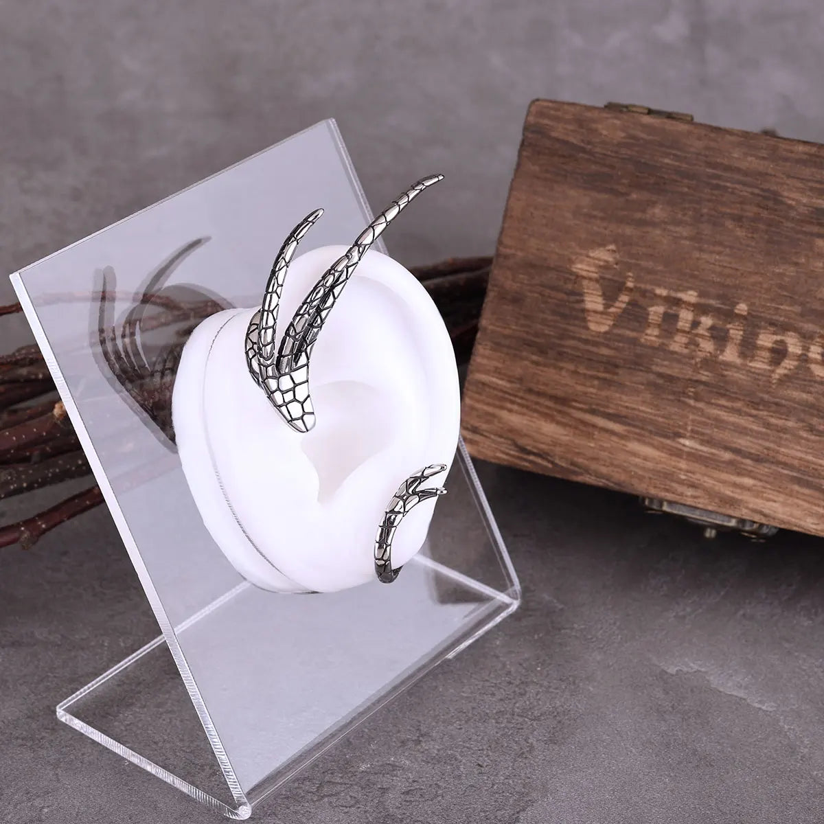 Viking Cobra Men's and Women's Fashion Hip Hop Earrings Stainless Steel Drop Wrap Around Earrings Fashion Personalized Jewelry