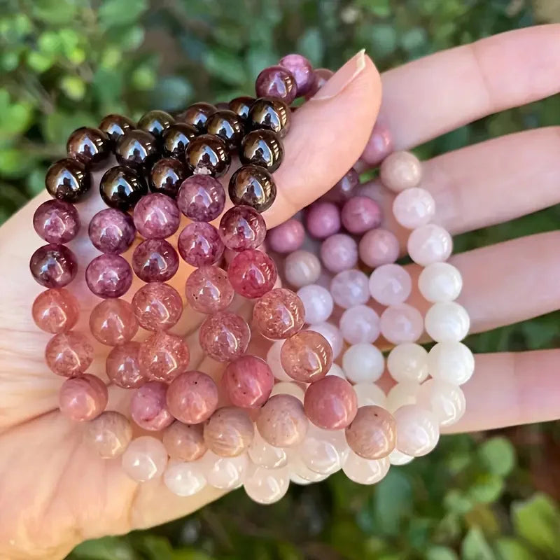 Attract Wealth Good Luck Fashion 8mm Natural Stone Beaded Bracelet for Women Bracelet Jewelry Colorful Party Gift