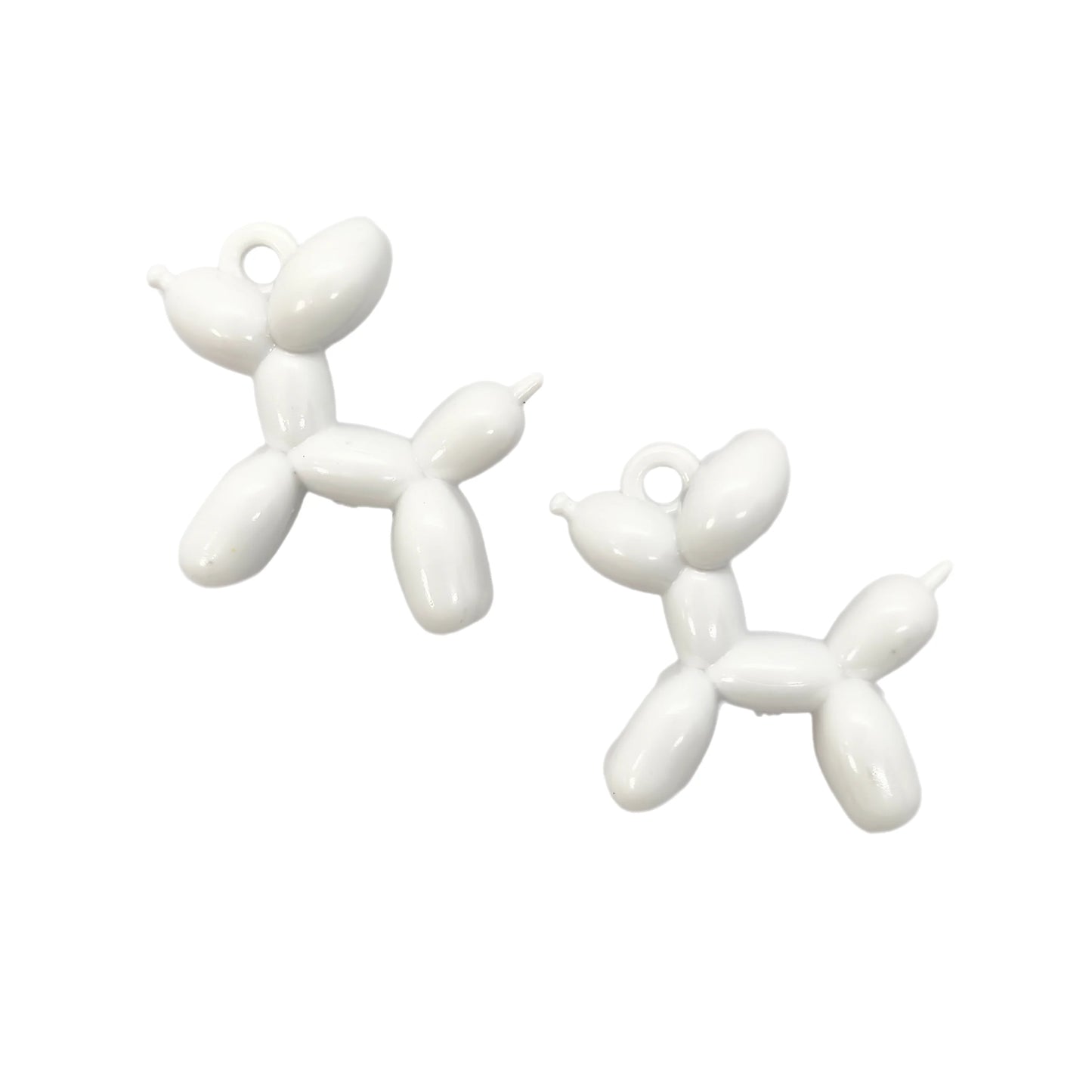 10pcs/Bag tiki hot 34mm Acrylic Jelly Colorful Cartoon 3D cute Balloon Dog DIY Bead Keychain Phone Chain Pendant Accessories